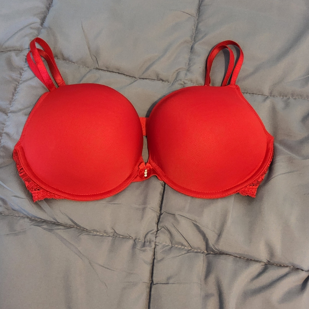 Red Bra with Gold Accent